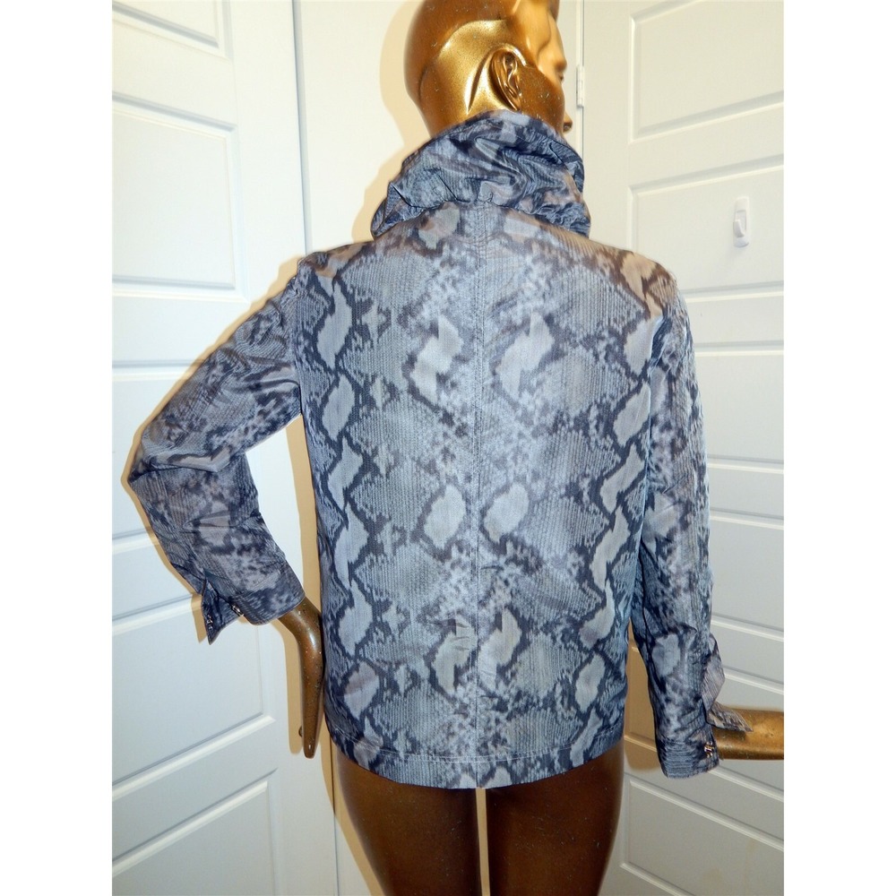 St John sz M Gray Beige Python Print‎ Full Zip Jacket - Picture 4 of 5